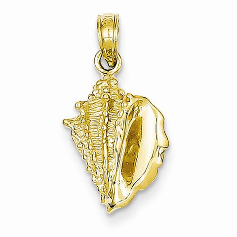 14k Gold Solid Polished Conch Shell Pendant, Pendants for Necklace