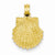 14k Gold Textured Scallop Shell Pendant, Pendants for Necklace