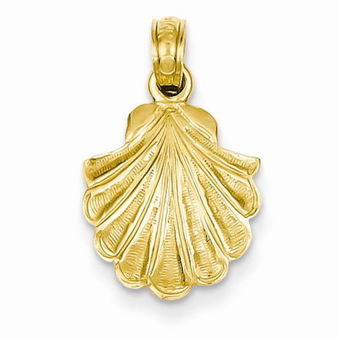 14k Gold Scallop Shell pendant, Pretty Pendants for Necklace