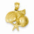 14k Gold Four Shell Cluster Pendant, Pendants for Necklace