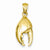 14k Gold 3-D Moveable Stone Crab Claw Pendant, Pendants for Necklace