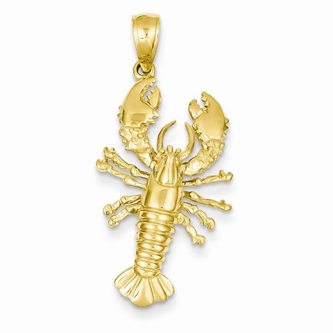 14k Gold Lobster with Side Legs Pendant, Pendants for Necklace
