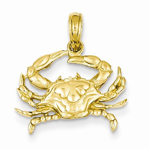 14k Gold Blue Crab pendant, Lovely Pendants for Necklace