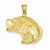 14k Gold Bass Fish Jumping Pendant, Pendants for Necklace