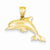14k Gold Polished 3-Dimensional Dolphin Pendant, Pendants for Necklace