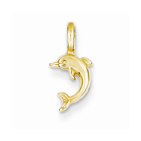 14k Gold Mini Jumping Dolphin Pendant, Pendants for Necklace
