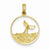 14k Gold Whale Tail in Circle with Waves Pendant, Pendants for Necklace