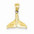 14k Gold Solid Polished Open-Backed Whale Tail Pendant, Pendants for Necklace