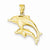 14k Gold Dolphin Pair Pendant, Pendants for Necklace