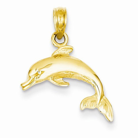 14k Gold Dolphin Jumping Pendant, Pendants for Necklace