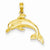 14k Gold Dolphin Swimming Pendant, Pendants for Necklace