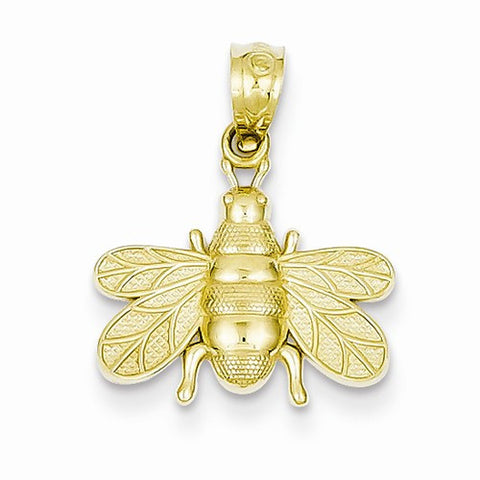 14k Gold Polished Bee Pendant, Pendants for Necklace