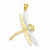 14k Gold with Rhodium Dragonfly pendant, Alluring Pendants for Necklace