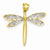 14k Gold with Rhodium Dragonfly pendant, Appealing Pendants for Necklace