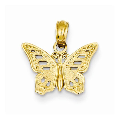 14k Gold Cut-Out Butterfly Pendant, Pendants for Necklace