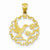 14k Gold Hummingbird in Round Frame pendant, Beautiful Pendants for Necklace