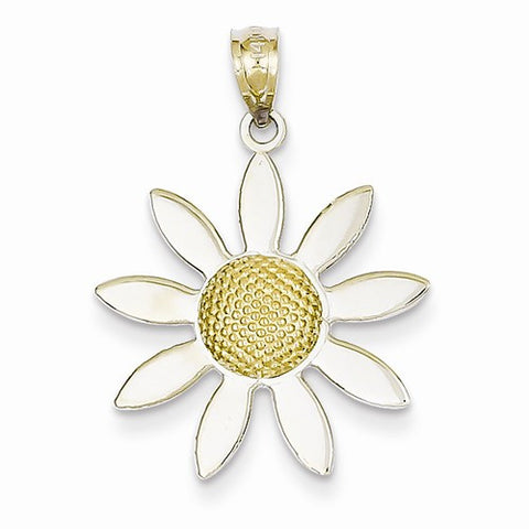 14k Gold Two-tone Flower Pendant, Pendants for Necklace