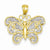 14k Gold with Rhodium Filigree Butterfly Pendant, Pendants for Necklace