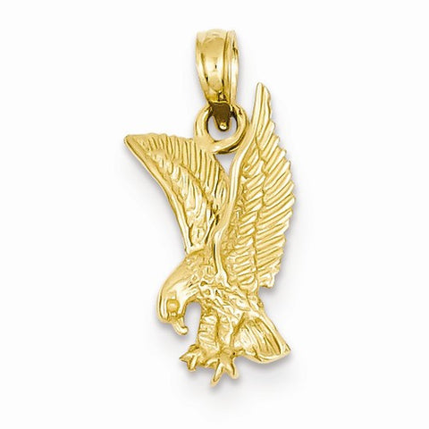 14k Gold Eagle Landing Pendant, Pendants for Necklace