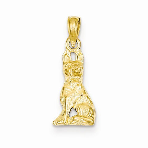 14k Gold German Shepherd Dog Pendant, Pendants for Necklace
