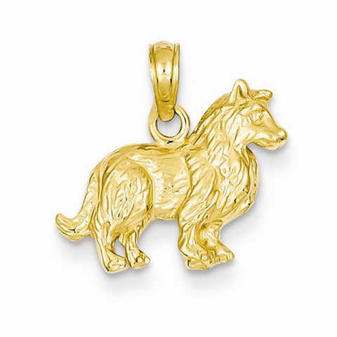 14k Gold Collie Dog Pendant, Pendants for Necklace