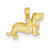 14k Gold Long-Haired Dachshund Dog Pendant, Pendants for Necklace