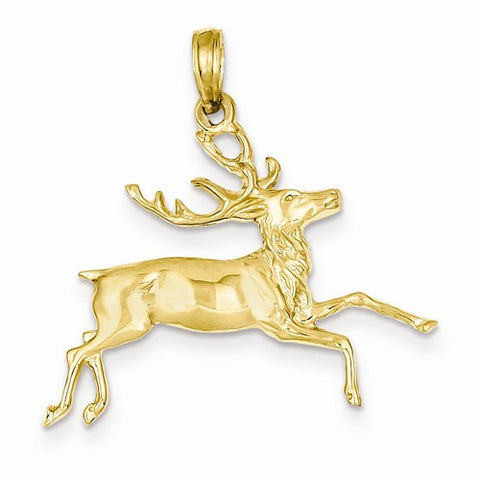 14k Gold Deer Running Pendant, Pendants for Necklace