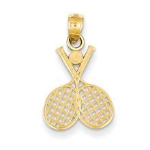 14k Gold Double Tennis Racquet Charm hide-image