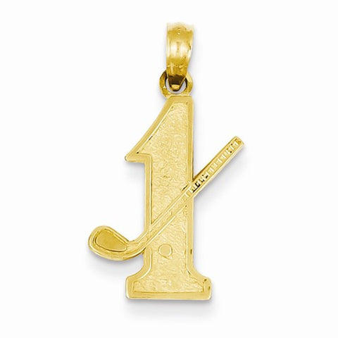 14k Gold Golf Club and Ball on #1 Pendant, Pendants for Necklace