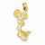 14k Gold 3-D Jumping Cheerleader Pendant, Pendants for Necklace