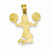 14k Gold Cheerleader Jumping with Pom-Pom's Pendant, Pendants for Necklace