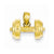 14k Gold 3-D Single Barbell Pendant, Pendants for Necklace