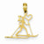 14k Gold I Heart Skiing Pendant, Pendants for Necklace