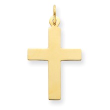 14k Gold Polished Cross Charm hide-image