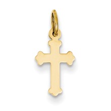 14k Gold Mini Polished Cross Charm hide-image
