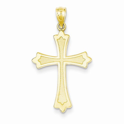 14k Gold Budded Cross pendant, Adorable Pendants for Necklace
