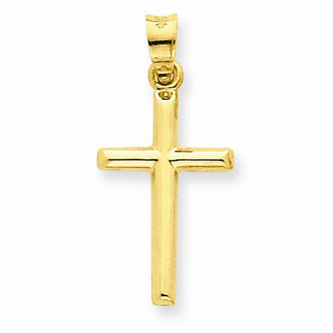 14k Gold Polished Hollow Cross pendant, Exquisite Pendants for Necklace
