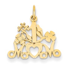 14k Gold #1 Mom Charm hide-image