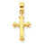 14k Gold Fleur de Lis Hollow Cross Charm hide-image