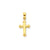 Fleur de Lis Hollow Cross Charm in 14k Gold