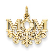 14k Gold Mom Charm hide-image
