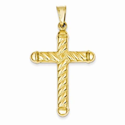 14k Gold Hollow Cross Pendant, Alluring Pendants for Necklace