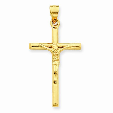 14k Gold Hollow Crucifix Pendant, Adorable Pendants for Necklace
