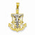 14k Gold Two-tone Diamond-cut Mariner's Cross pendant, Stylish Pendants for Necklace