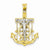 14k Gold Two-tone Diamond-cut Mariner's Cross pendant, Classy Pendants for Necklace
