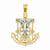 14k Gold Two-tone Diamond-cut Mariner's Cross pendant, Alluring Pendants for Necklace