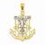 14k Gold Two-tone Diamond-cut Mariner's Cross pendant, Appealing Pendants for Necklace