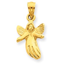 14k Gold Polished Angel Charm hide-image