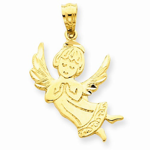 14k Gold Praying Angel Pendant, Pendants for Necklace