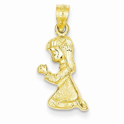 14k Gold Praying Girl pendant, Fine Pendants for Necklace
